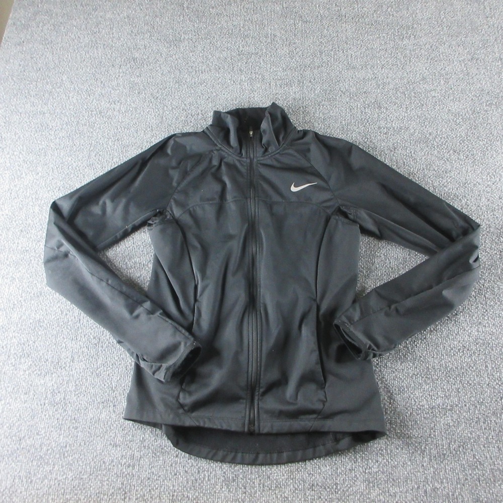 Nike Shield Jacket Womens S Black Full Zip Softshell Running Athletic‎ Coat